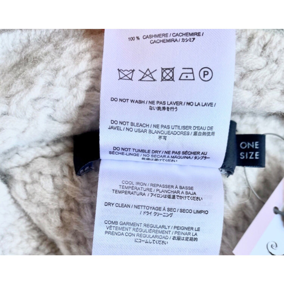 NWOT Arch4 London UK 100% Cashmere Pale Gray Knit Hat Beanie - Adult One Size - Picture 7 of 11